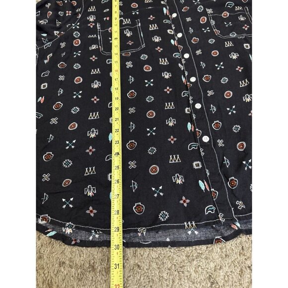 PANHANDLE Button Up Tunic Shirt Western Aztec Cowboy Rodeo Indian Soft Light 3X - Picture 7 of 8